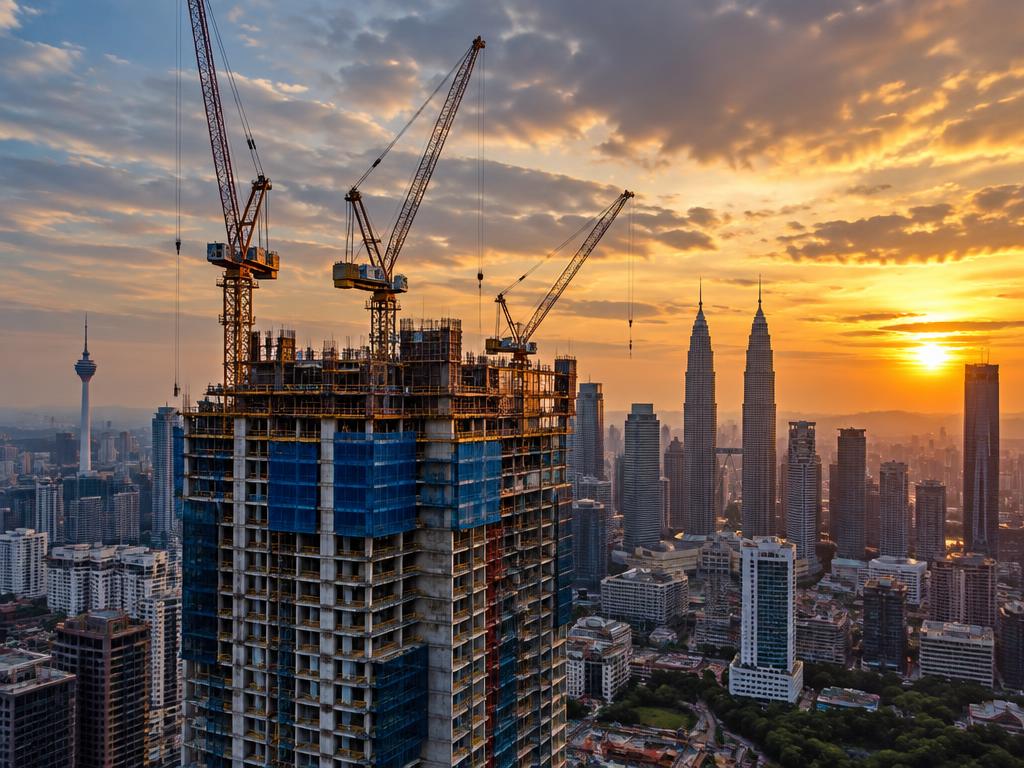 High-rise construction and cranes